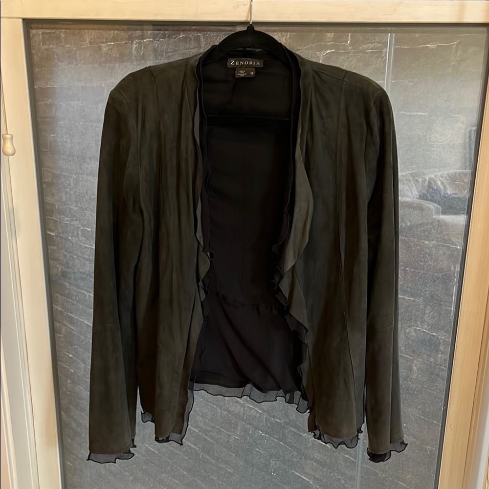 Zenobia Black Blazer with Relaxed Draped Collar